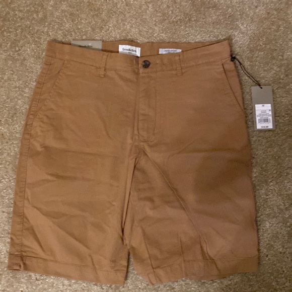Goodfellow & Co Shorts Goodfellow Co Khaki Flatfront Shorts Nwt Poshmark